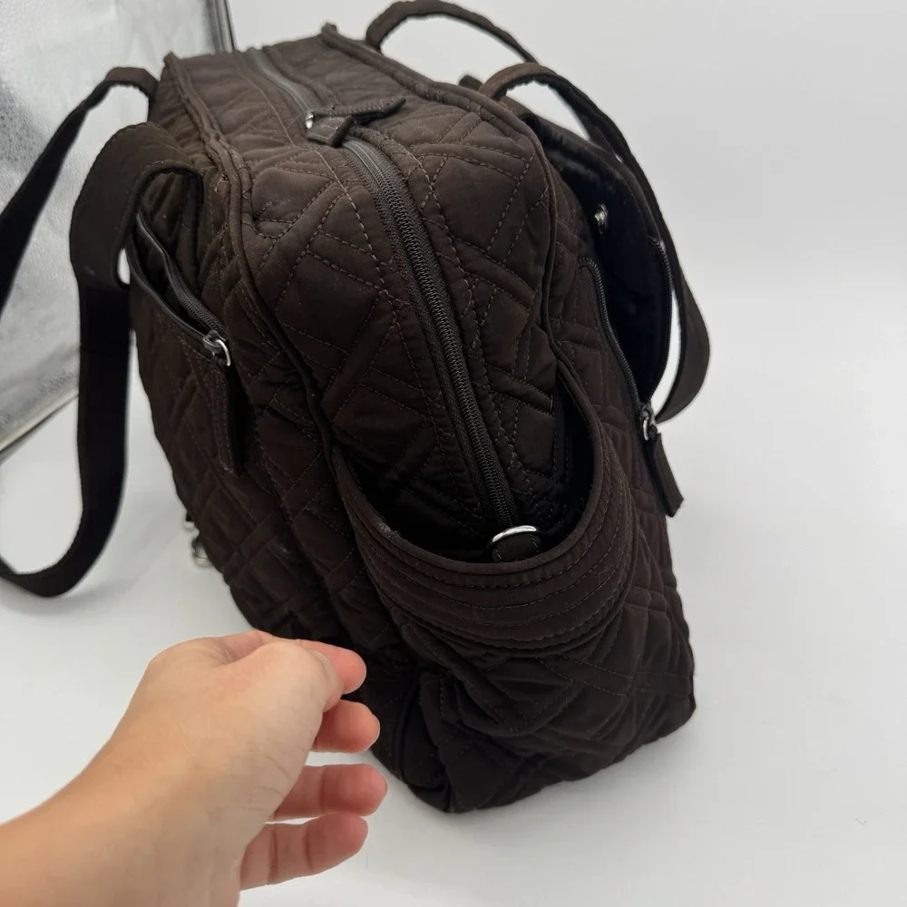 Vera Bradley Stroll Around Baby Bag‎ Espresso Brown Quilted Diaper Tote Travel